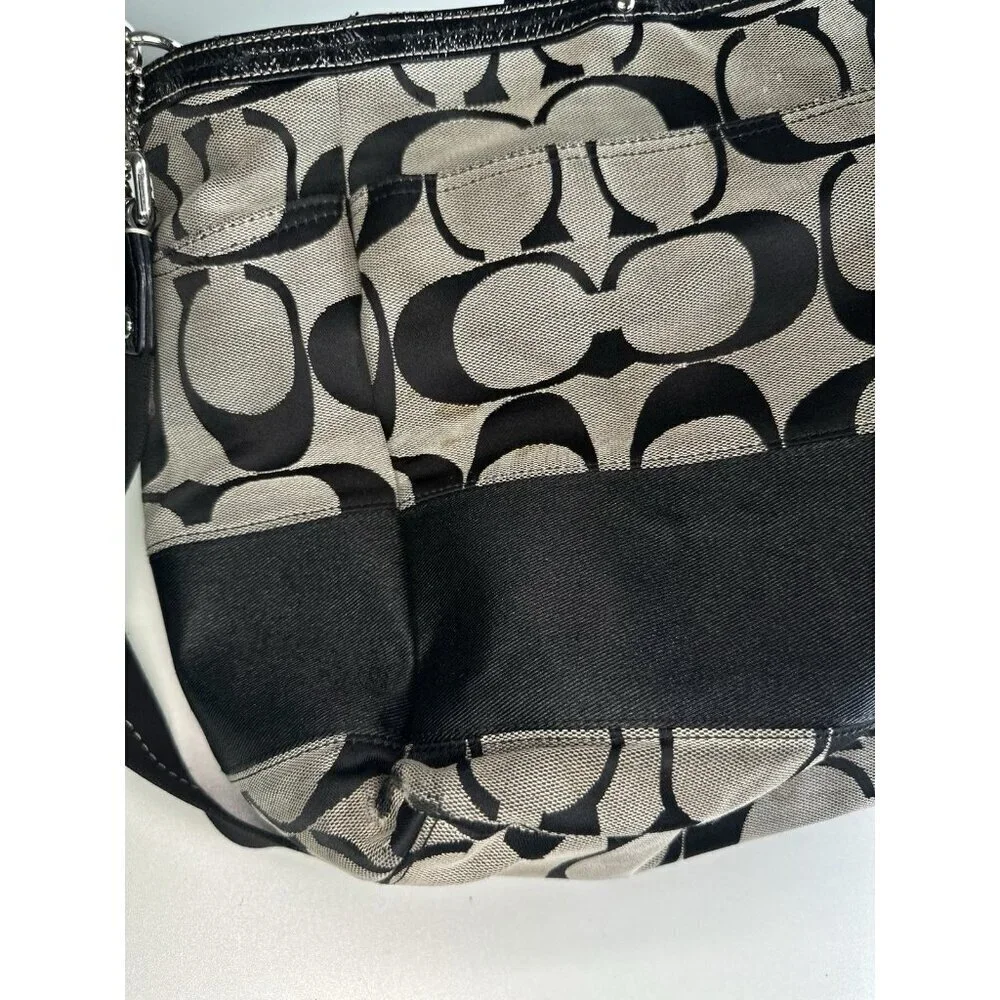 DAMAGED/ WORN COACH XL Tote / Diaper Bag /Signature C'S/ F13803/ Black